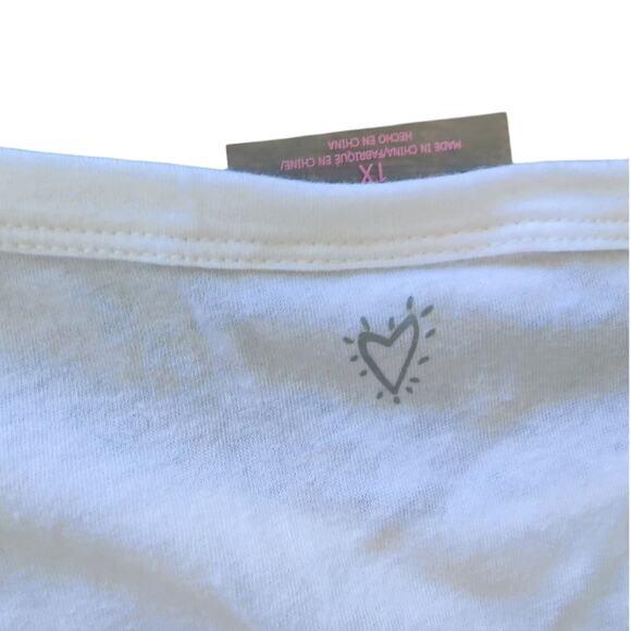 Betsey Johnson Love Varsity Boyfriend Tee White, Size 1X, Pride 2023 - Picture 10 of 12